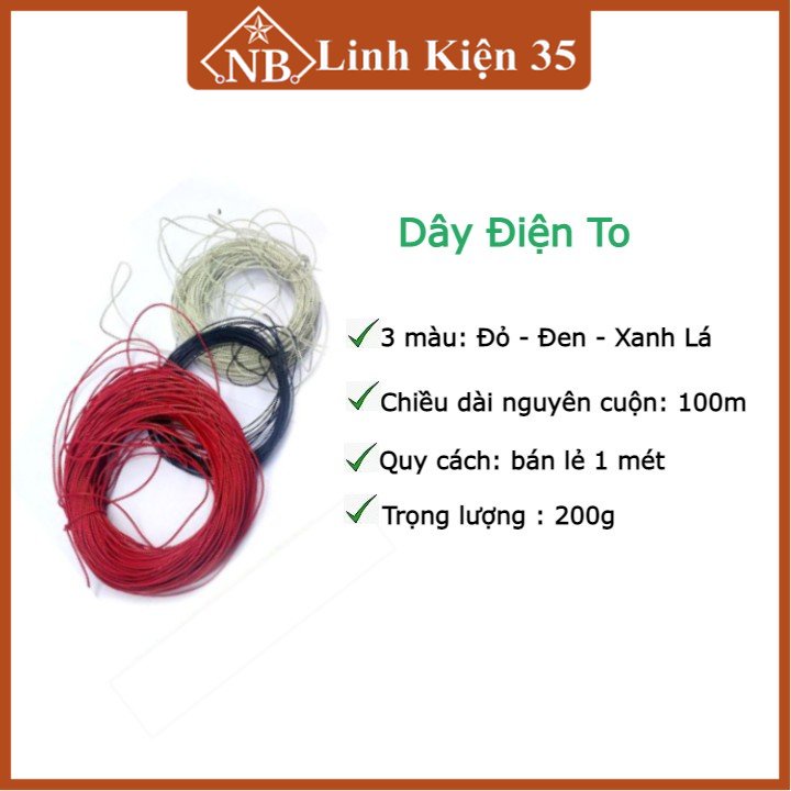 Dây Điện To  Dài 1m, 4 Màu tuỳ chọn