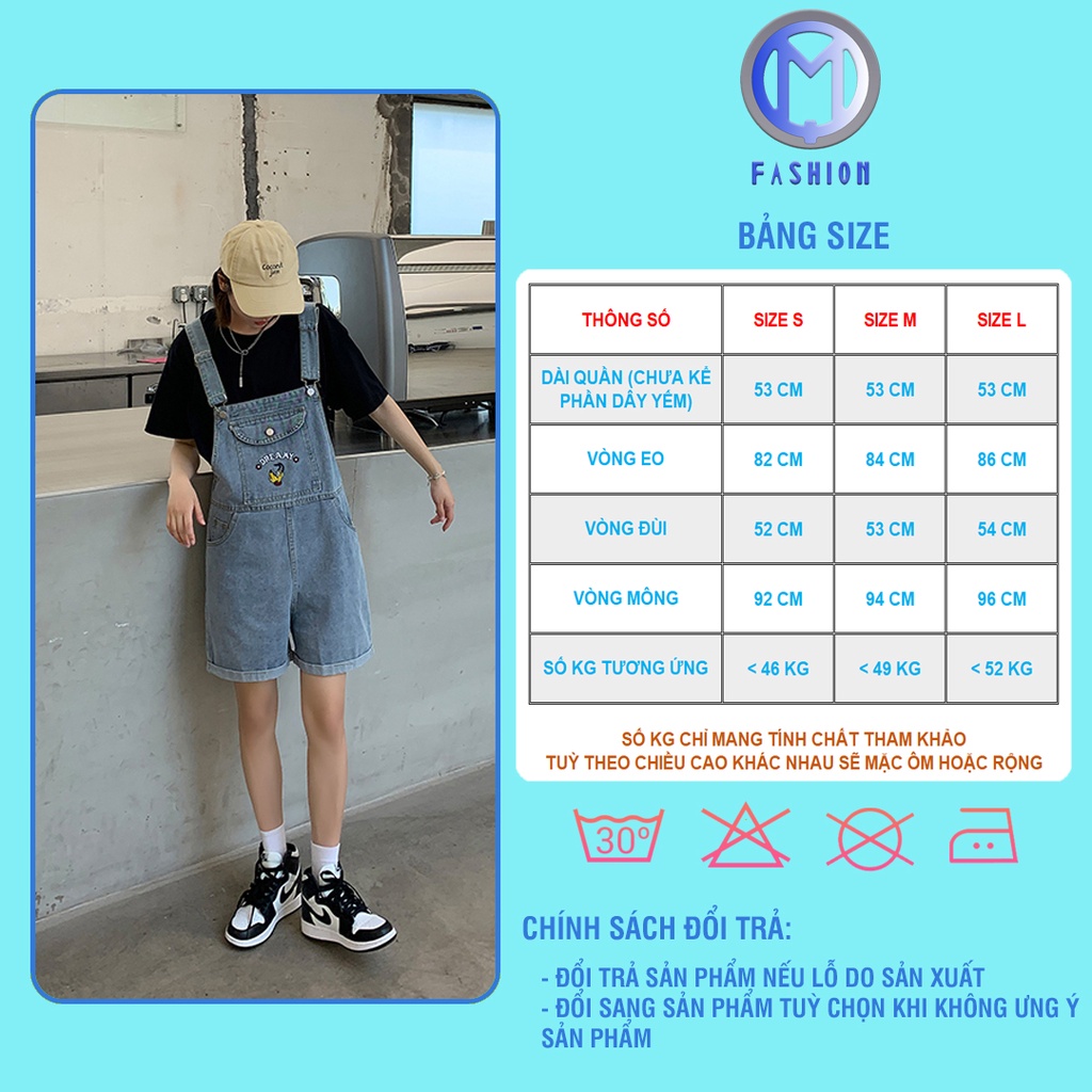 Yếm quần nữ ống rộng short ngắn ulzzang trẻ trung năng động M Fashion YN08