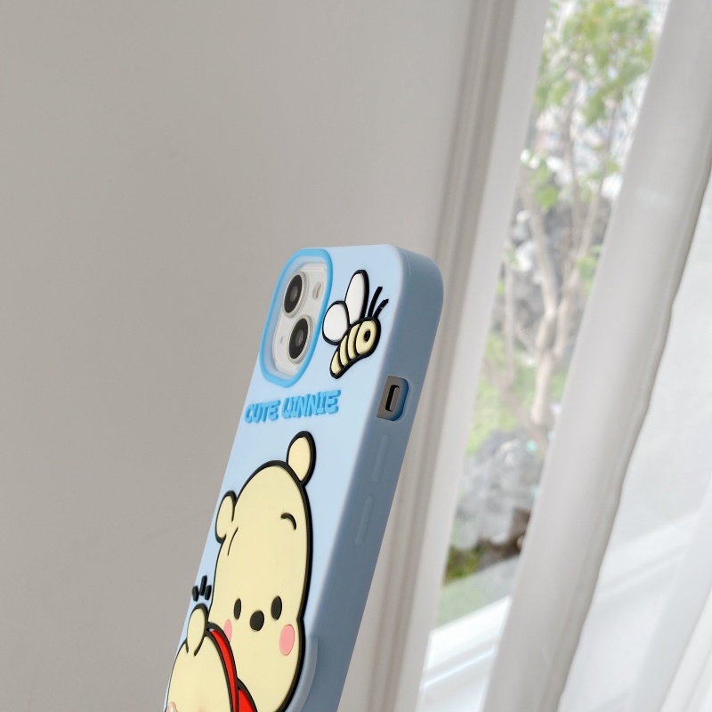 Ốp Điện Thoại Silicon Dẻo Họa Tiết Hoạt Hình Winnie Dễ Thương Chống Rơi Cho iPhone 14 13 12 11 Pro Max Plus
