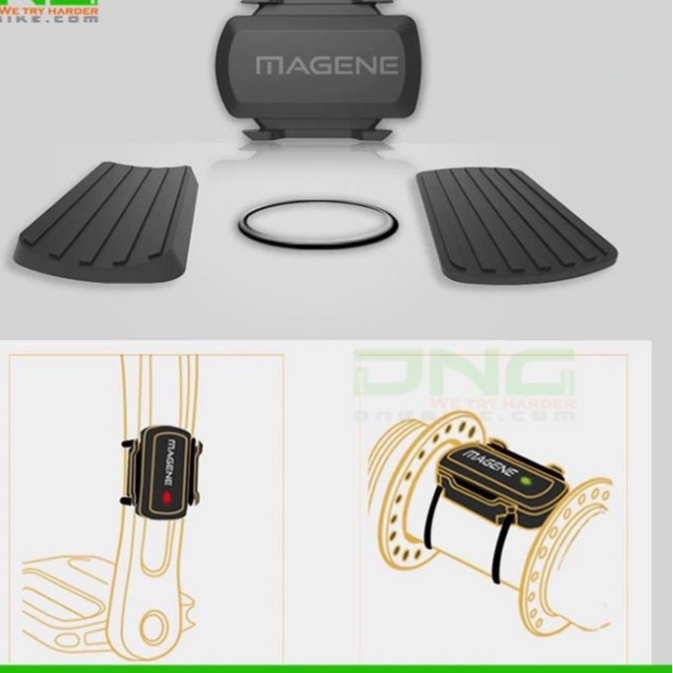 Cảm biến vòng chân Cadance/Speed Magene S3+ cho xe đạp