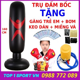 Bao cát trụ hơi đấm bốc tự cân bằng thế hệ 5.0 - bao cát đấm bốc boxing bơm hơi dành cho bé người lớn rèn luyện tại nhà