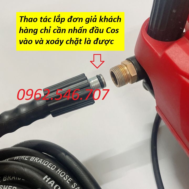 Dây xịt rửa xe áp lực gia đình 10m,15m,20m | dây rửa xe cao cấp lõi thép Taiwan_Ren trong 22mm
