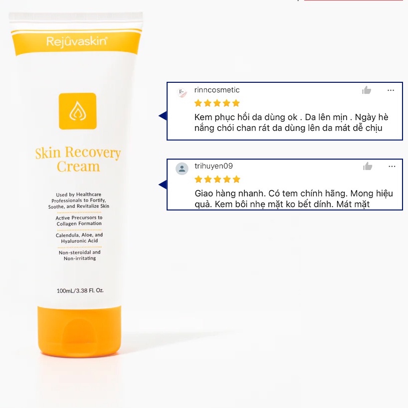 Kem dưỡng ẩm và phục hồi da Rejuvaskin Skin Recovery Cream 100ml - Hẻm Cosmetic