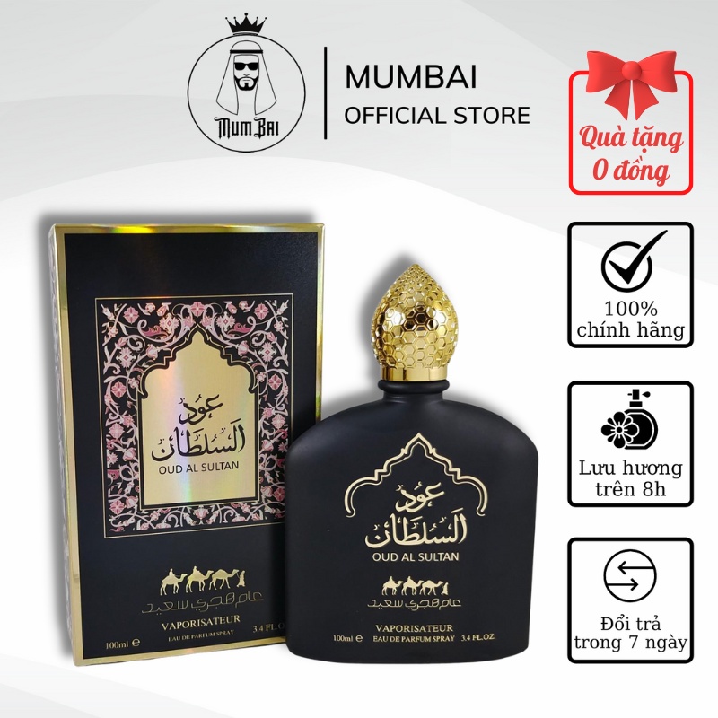 Nước hoa Dubai nam chính hãng thơm giá rẻ, Nước hoa Dubai OUD SULTAN cao cấp - 100ml, Lưu hương trên 8h