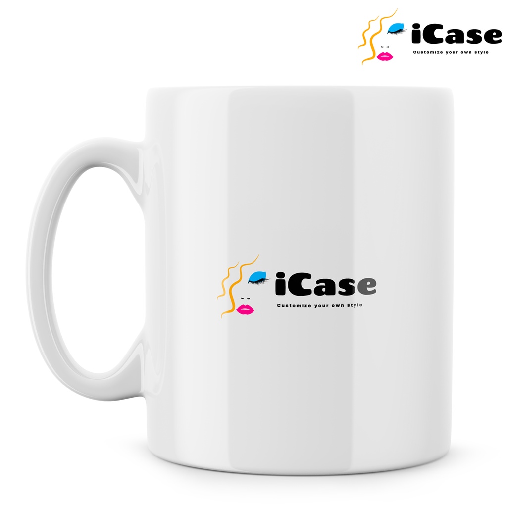 Ly sứ trắng cao cấp iCase in logo theo yêu cầu dung tích 300ml
