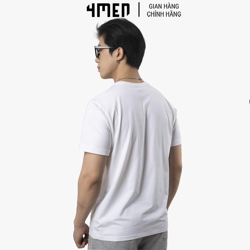 Áo thun nam trơn cổ tròn Basic 4MEN AOTHUN051 ngắn tay, form suông, vải cotton đẹp dày dặn, mềm mịn, co giãn, thoáng mát