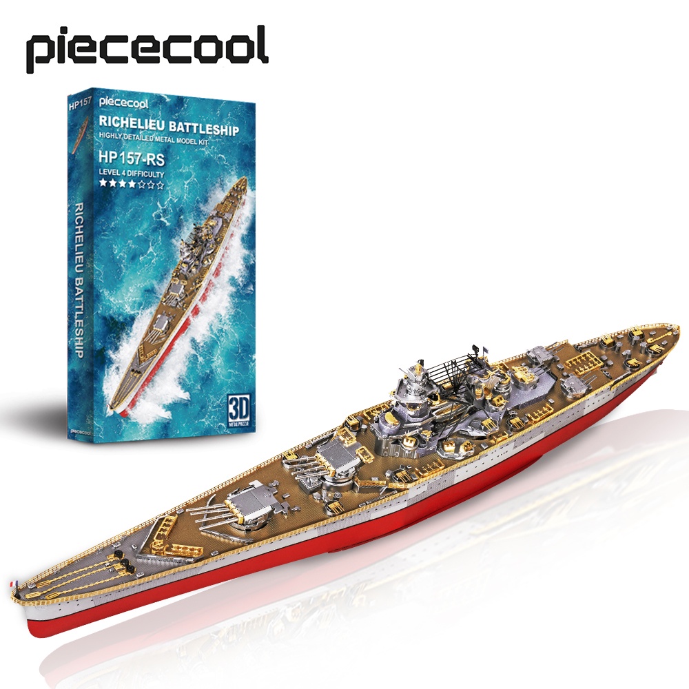 Set đồ chơi lắp ráp PIECECOOL DIY mô hình tàu chiến 3D bằng kim loại tiện lợi