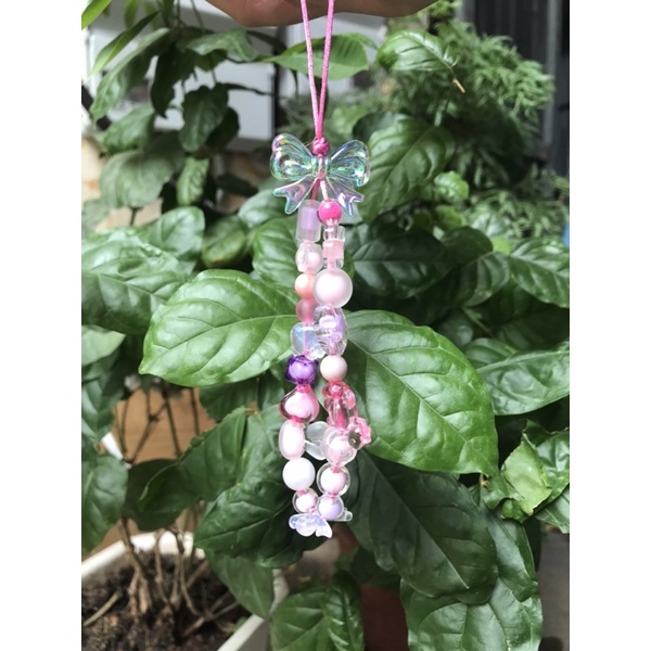 Dây treo điện thoại , dây trang trí điện thoại phong cách hàn quốc hạt nhựa, dây đeo điện thoại kute