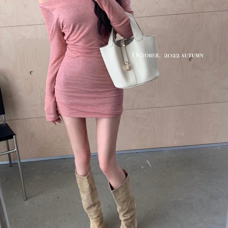 NRVP Đầm Ngắn Tay Dáng Ôm Gợi Cảm Thời Trang Hàn Quốc 2023