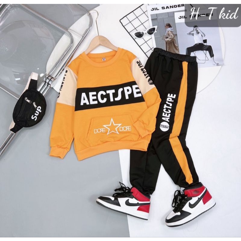 Bộ Nỉ Da Cá Bé Trai Size Đại 20-35kg Hàng Quảng Châu