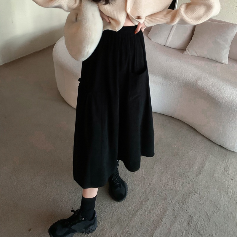 Chân váy dáng chữ A lưng cao phối túi phong cách Hàn Quốc thời trang mới