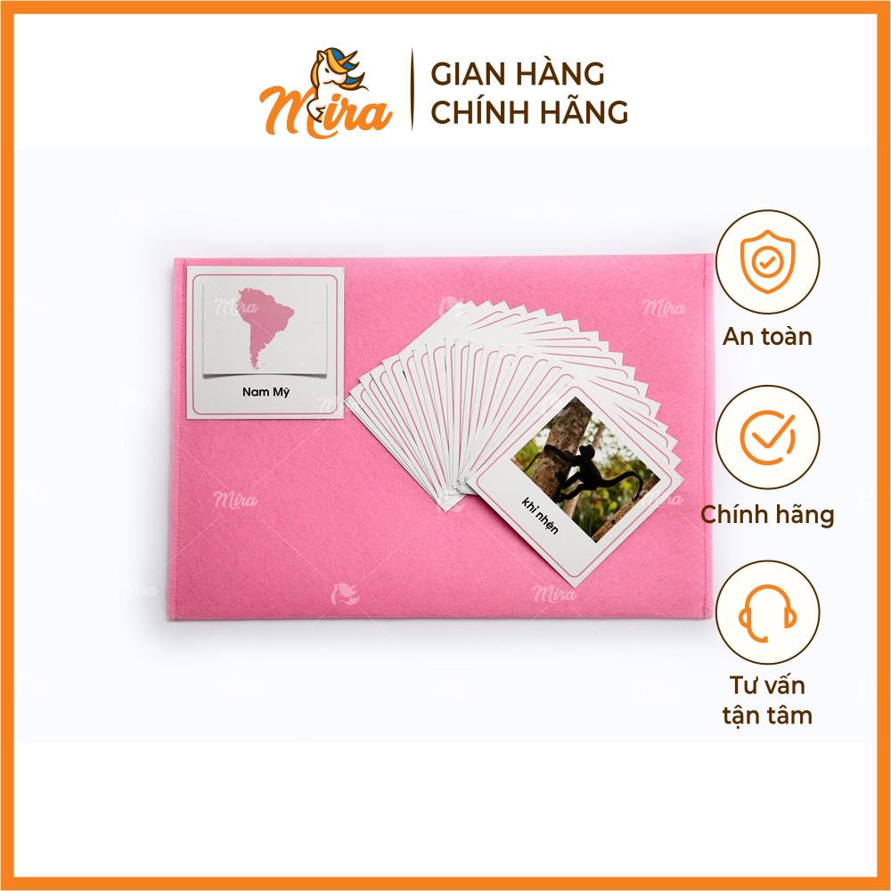 Bộ thẻ động vật Nam Mỹ - Tiếng Việt - Giáo cụ Montessori - Đồ chơi thông minh an toàn Mira Toys