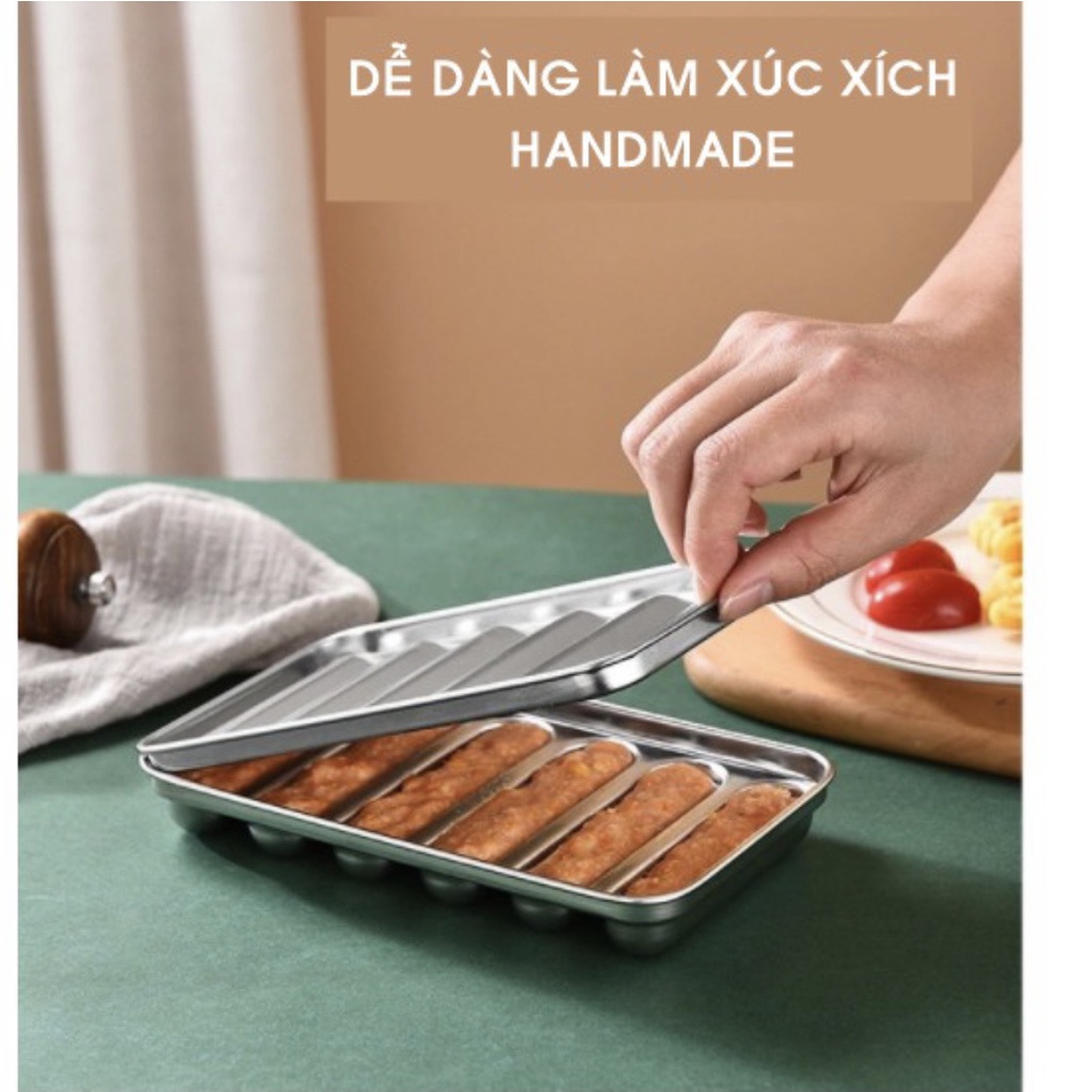 Khuôn làm xúc xích tại nhà an toàn cho bé ăn dặm bằng inox