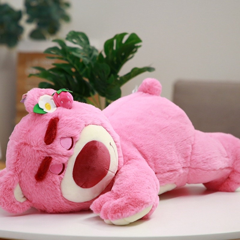 (Hoả tốc) Gấu kèm chăn lotso dâu 50cm hàng nhập khẩu