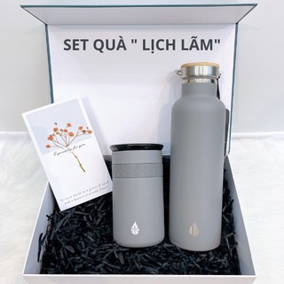  Bình & ly giữ nhiệt set Lịch Lãm Elemental, inox 304, giữ nhiệt tốt, an toàn sức khỏe