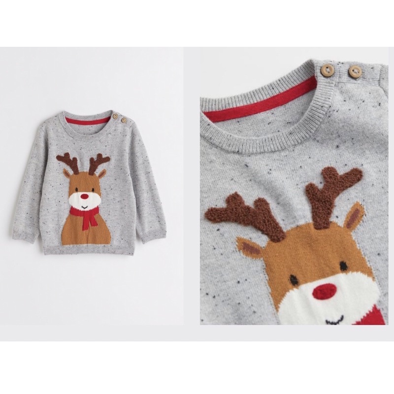 Áo len pha màu họa tiết đáng yêu cho bé trai săn sale China sz 6-9m