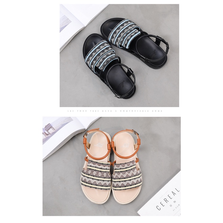 Giày Sandal Size Lớn 41-43 Phong Cách Dân Tộc Hàn Quốc Cho Nữ