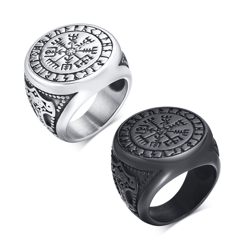 Nhẫn Đeo Tay Bằng Thép Không Gỉ Hình Búa Thor Phong Cách Retro Dành Cho Nam