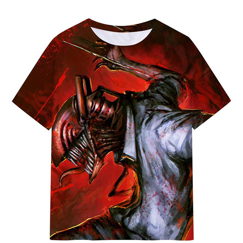 Áo Thun Tay Ngắn Dáng Rộng In Họa Tiết Ag1 Chainsaw Man Makima Denji Thời Trang Cho Nam Và Nữ