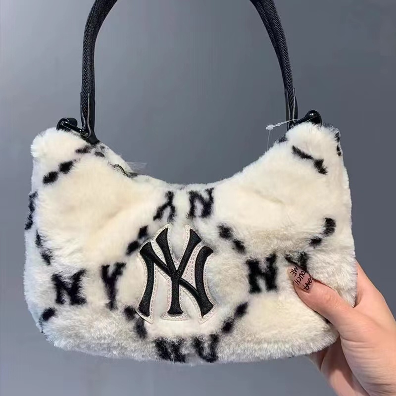 Túi Xách Mlb Phối Lông Cừu Thời Trang Cao Cấp Cho Nữ 77221017