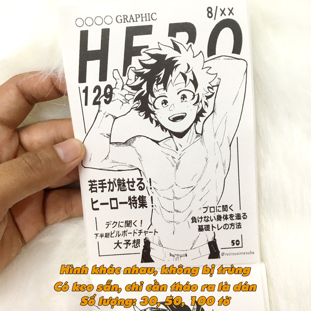 Giấy dán tường anime manga My Hero Academia Học viện siêu anh hùng Poster One Piece, tranh dán tường decor phòng cực đẹp