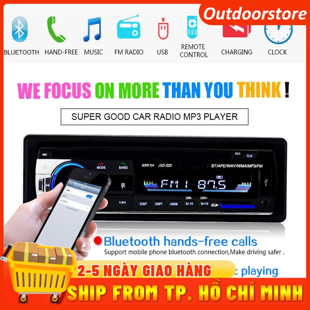 Máy nghe nhạc MP3 xe hơi Đầu vào âm thanh phụ trợ Giải mã Bluetooth Máy chèn thẻ SD Máy nghe nhạc trục chính đơn 12V