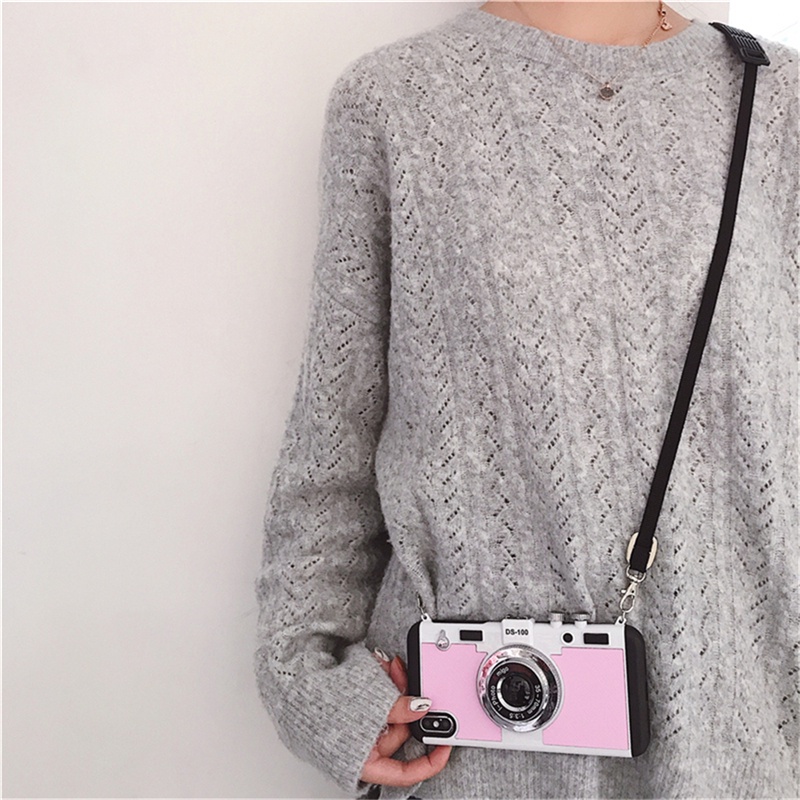 Ốp Điện Thoại Hình Máy Ảnh 3D Có Dây Đeo Cho Iphone 14 Pro Max 14 Plus 14promax