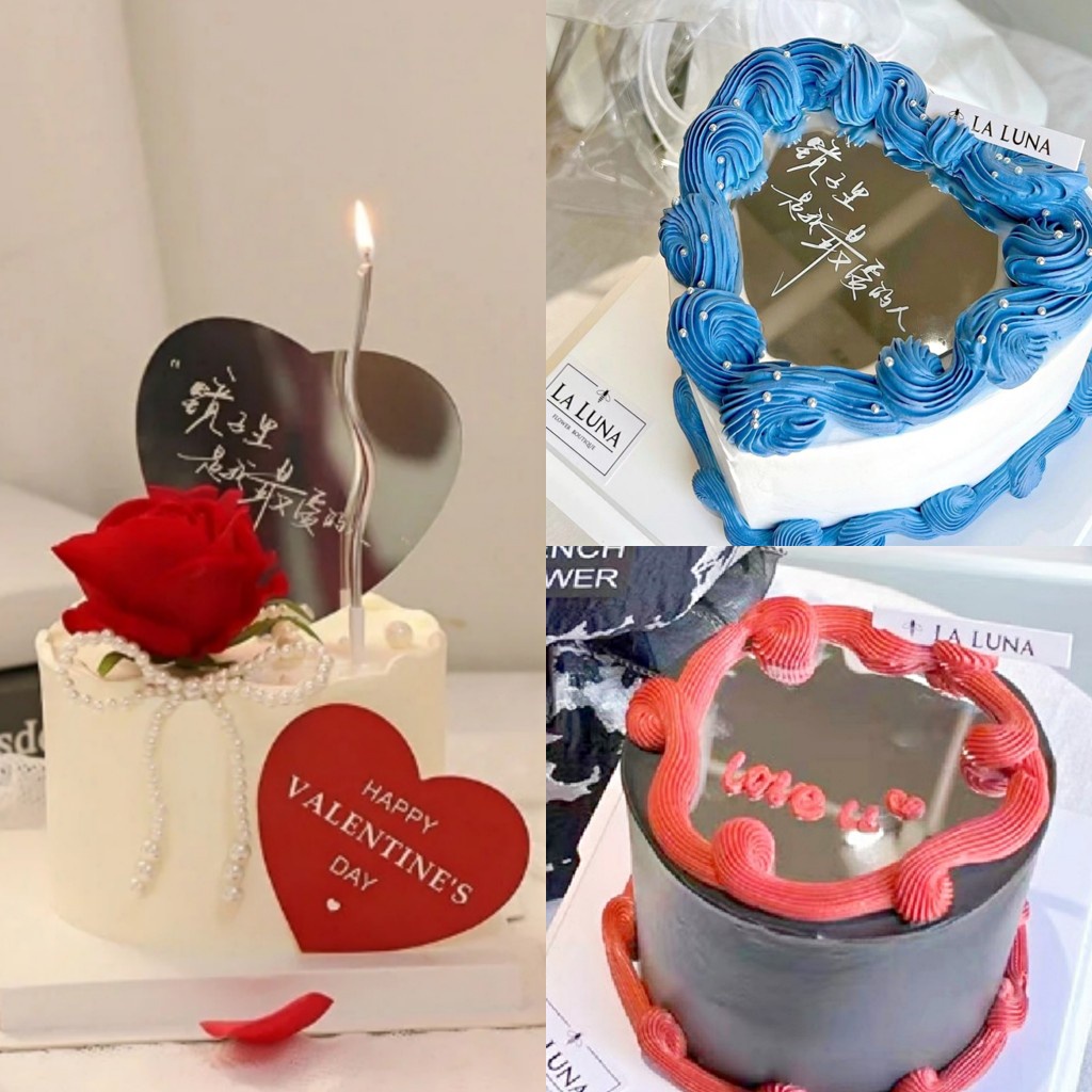 Gương Trang Trí Bánh Hình Trái Tim Xinh Xắn