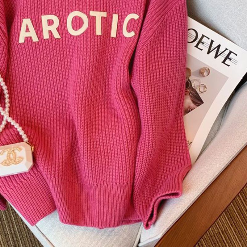 Áo Sweater Dệt Kim Cổ Tròn Thời Trang Thu Đông Mới Cho Nữ