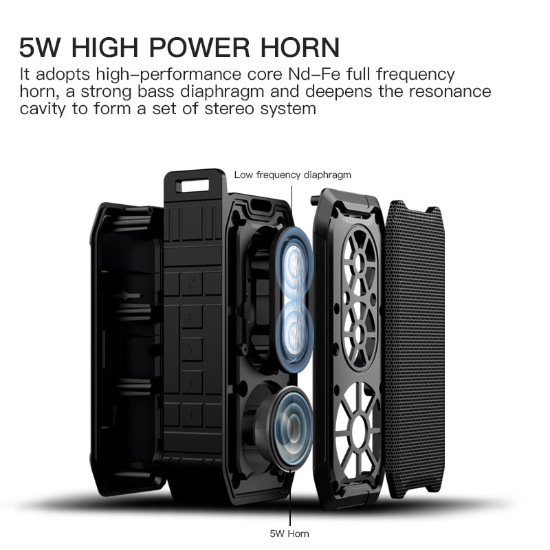 Bộ Loa Bluetooth Không Dây IPX7 Chống Nước Có FM Radio TWS TF AUX USB Âm Thanh Siêu Trầm