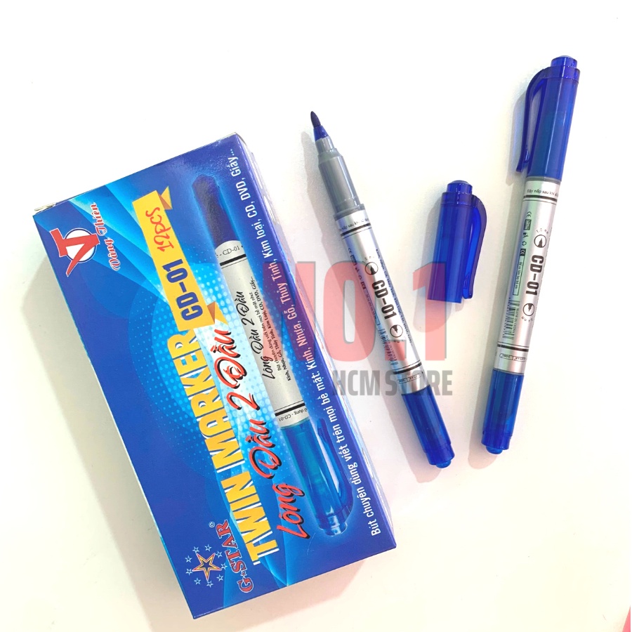 Hộp 12 Cây Bút Lông Dầu 2 đầu Gstar CD-01 Vâng Thiên  - Văn Phòng Phẩm No.1