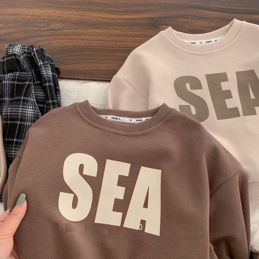 Áo sweater nâu SEA Unisex - Nỉ form rộng tay bồng kiểu dáng vintage hàn quốc ulzzang