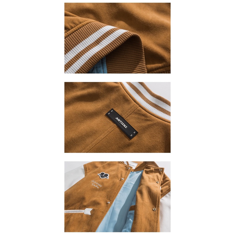 Varsity Jacket Cupid Brown da lộn