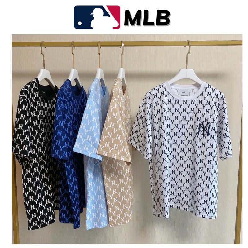 Áo thun MLB nam nữ  chuẩn 1:1 Áo thun NY họa tiết Monogram cao cấp