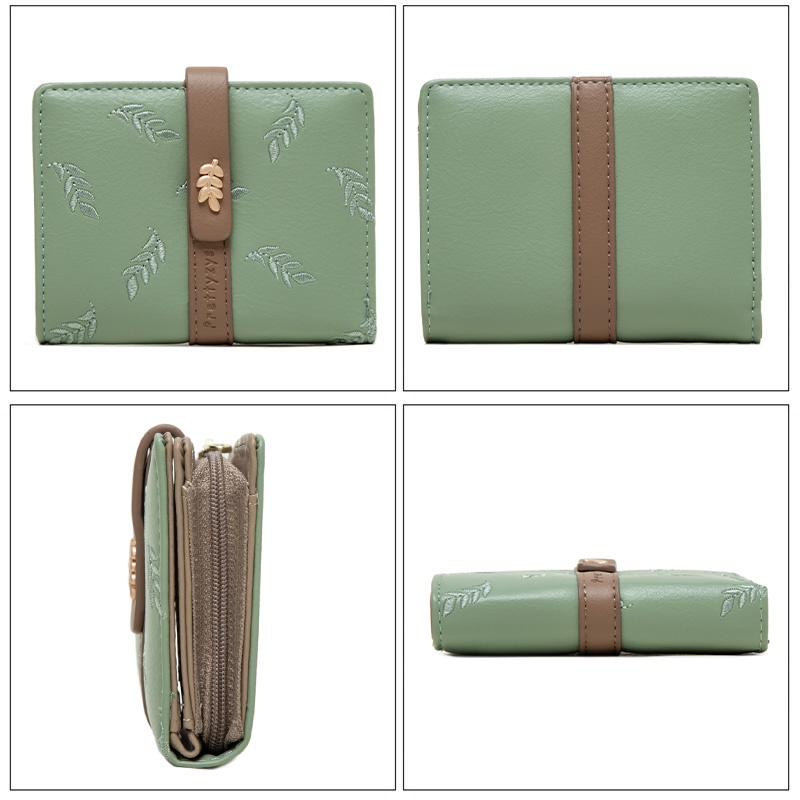 Ví Nữ Ngắn In Hoa Thời Trang Thanh Lịch Giá Đỡ
