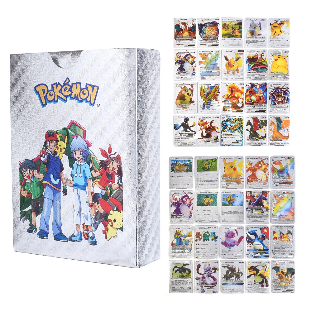 Set 110 Thẻ Bài Pokemon Màu Vàng / Bạc