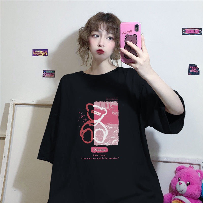 NRVP Áo Thun Unisex Mùa Hè Dáng Suông Tay Cộc Phong Cách Hàn Quốc Cho Nam Nữ