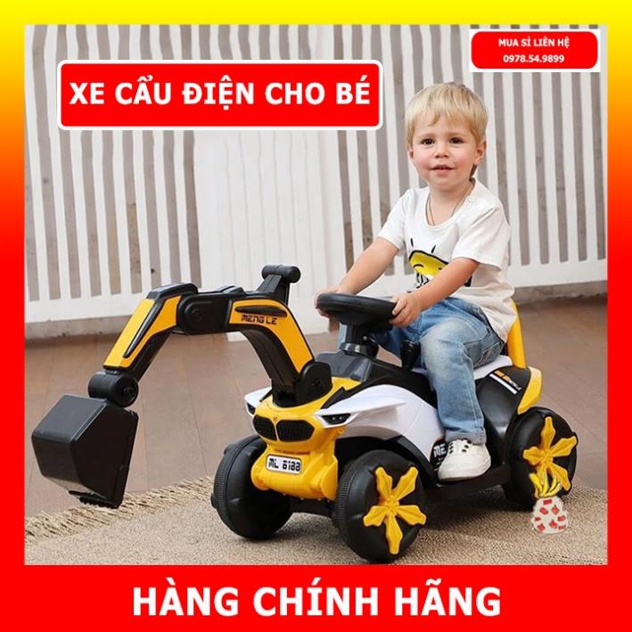 Xe cẩu điện cho bé, Xe cẩu điện đồ chơi cỡ lớn kèm nhạc và đèn cao cấp