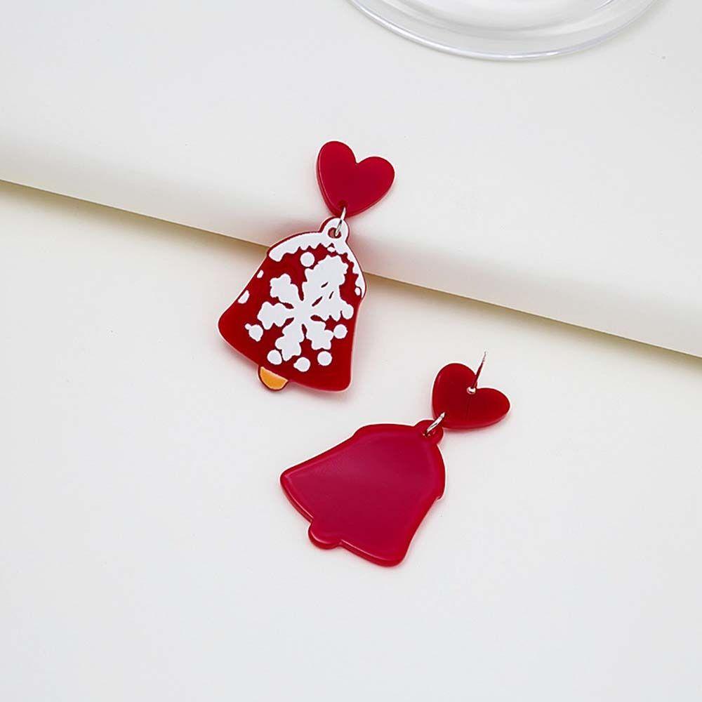 Khuyên Tai Móc Hình Cây Thông Giáng Sinh Đính Chuông Sáng Tạo