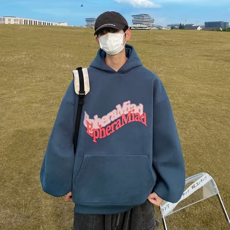 Áo Hoodie Dáng Rộng In Chữ Phong Cách Hip Hop Đường Phố Nhật Bản Chất Lượng Cao