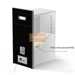 [Phụ Kiện Bếp Nhập Khẩu] - Thùng đựng gạo âm tủ mặt gương INOXEN RBK