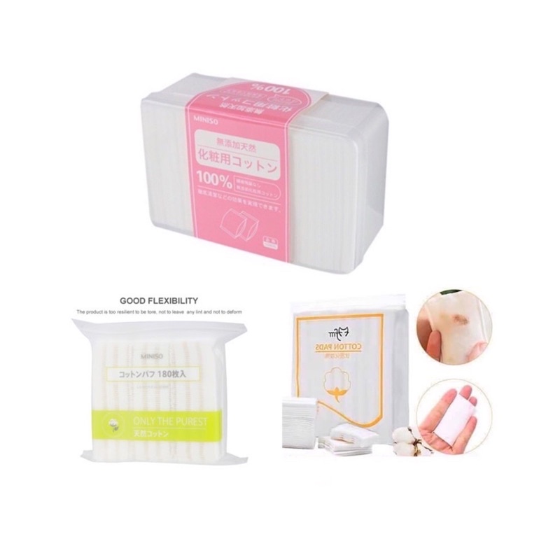 BÔNG TẨY TRANG MINISO NHẬT BẢN GÓI 180 MIẾNG