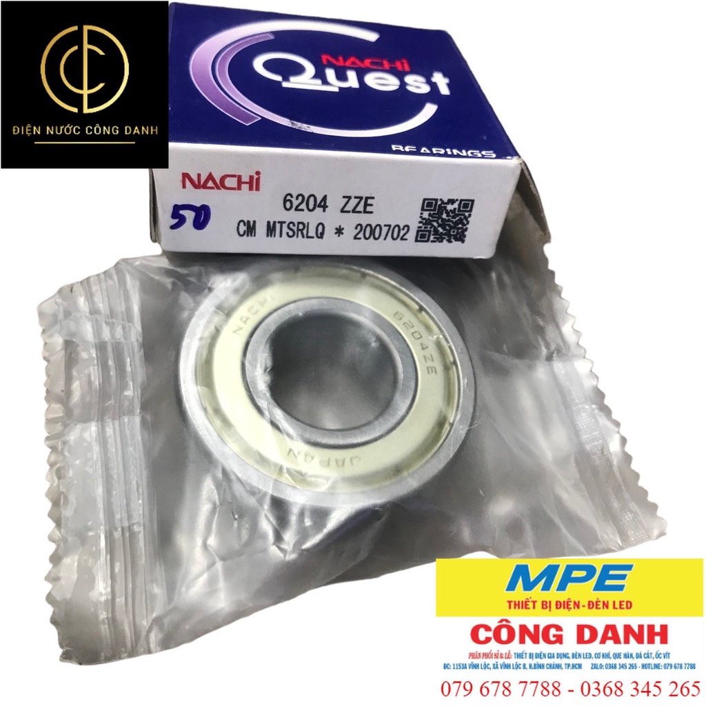 Bạc đạn nachi 6204 ZZE (chính hãng)