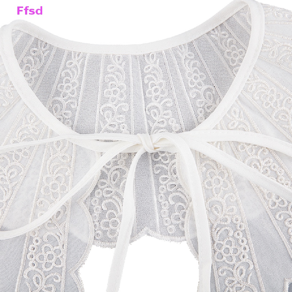 Luimo Áo Sơ Mi Cổ Búp Bê Phối Ren Hở Vai Giả Đám Mây Có Thể Tháo Rời Bán Chạy Cho Nữ