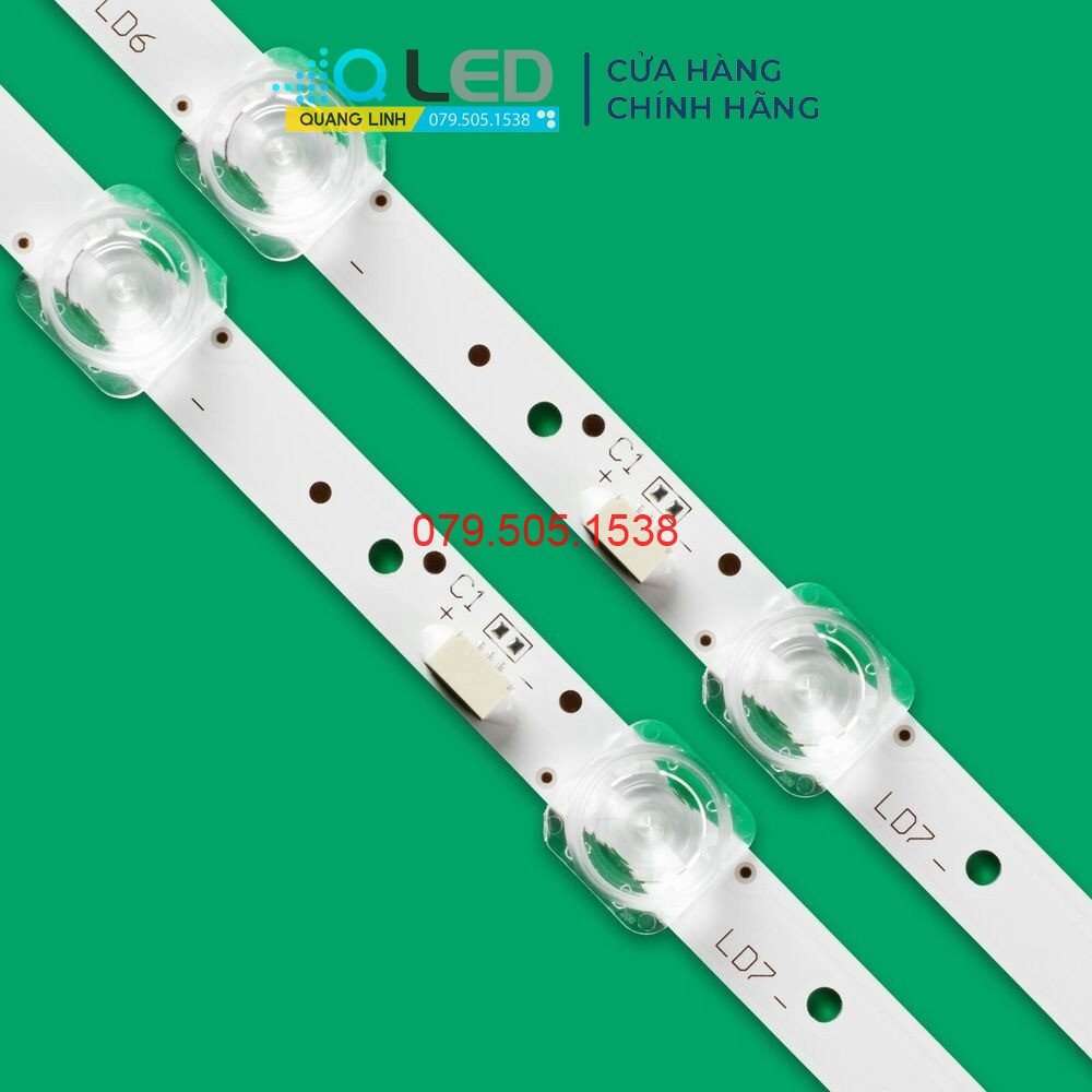 THANH LED TIVI TCL 43S6500 43S6800 43P8 43P65 MỚI 100% HÀNG ZIN HÃNG, BỘ 2 THANH, MỖI THANH 11 BÓNG 6V, DÀI 80,4cm