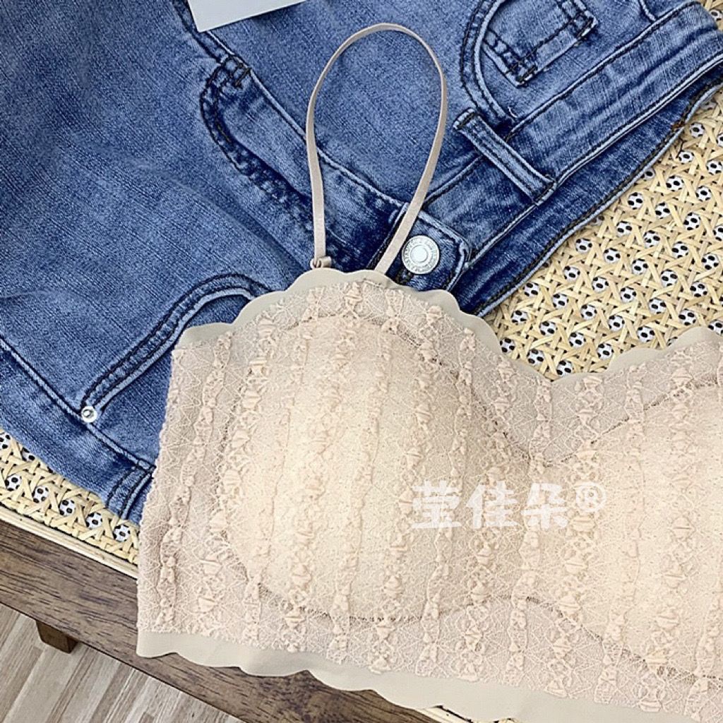 Áo Lót Lụa Phối Ren Hở Lưng Quyến Rũ Dành Cho Nữ