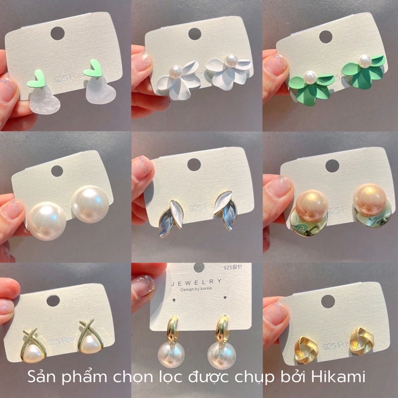 Bông tai nữ phong cách Hàn Quốc đá nhân tạo cao cấp sáng lấp lánh sang trọng dự tiệc đi làm Mewlig