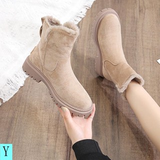 Giày Bốt Đi Tuyết Lót Lông Cừu Lót Bông Dày Giữ Ấm Mùa Đông 2022 Cho Nữ 2 Chiều