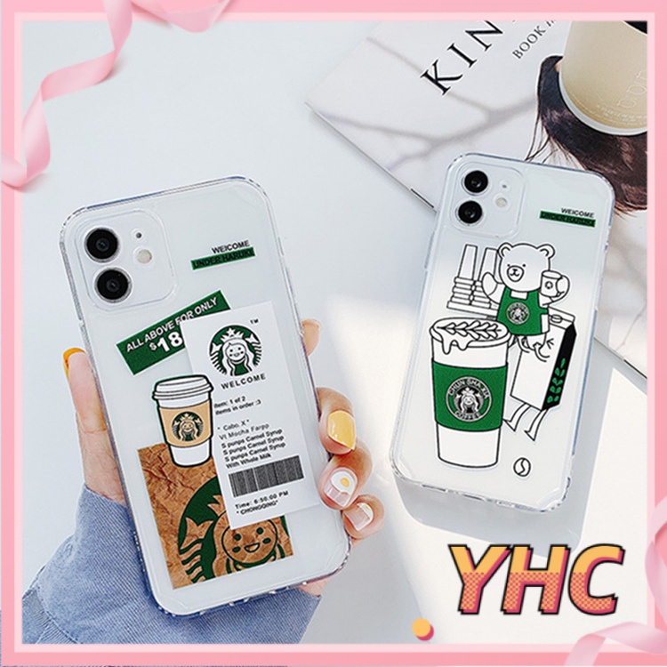ốp iphone TPU Dẻo Trong Suốt Họa Tiết Starbucks tương thích iPhone 6s 6splus 7 7plus 8 8plus X XS 11 12 Pro Max Plus Promax-911