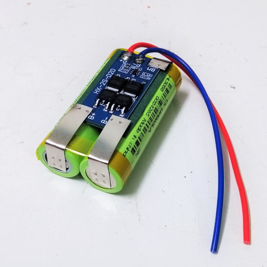 Khối Pin 2S 8.4V Dòng xả cao 20A chuyên dùng cho máy khoan, bắt vít, loa kẹo kéo, máy hút bụi... Có mạch bảo vệ 2S 20A